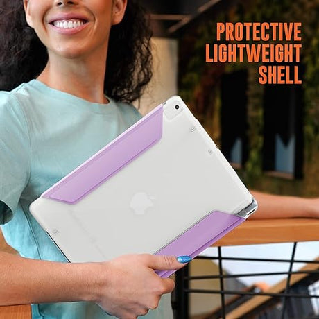 STM Studio Fitted Protective Case for Apple iPad (9th/8th/7th Gen) - Apple Pencil Storage, Lightweight, Magnetic Closure-to-Stand Cover - Purple (stm-222-383JU-04)