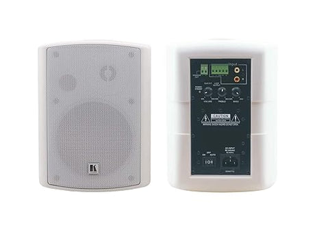 Kramer Electronics TAVOR-5-O 5.25" On-Wall 2-Way Powered Speakers, 30W RMS, White, Pair
