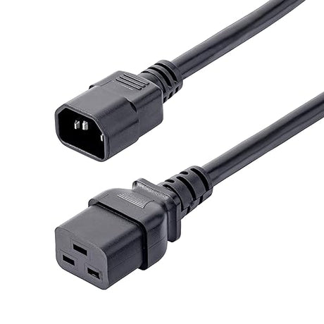 StarTech.com 6ft (1.8m) Heavy Duty Power Cord, C14 to C19, 15A 250V, 14AWG, PDU Power Cable, Server Power Cord, UL Listed