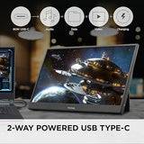ViewSonic VX1654 16 Inch 1080p IPS Portable Gaming Monitor with 144Hz, AMD FreeSync, 2 Way Powered 60W USB C, Mini HDMI, and Built-in Stand with Protective Cover