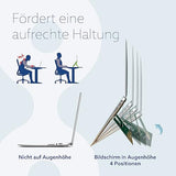 R-Go Tools Ergonomic Laptop Stand - Aluminum Laptop Mount Computer Stand, Attachable Laptop Riser Notebook Holder for 10-22 Laptops, Lightweight - Black