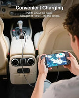 Belkin USB C Car Charger 75W w/ 30in Retractable USB C Cable - iPhone Charger, Compatible with iPhone 17 & 16 Series, Galaxy S25 Series, AirPods, Tablet, MacBook, Chromebook, etc. - Travel Essentials