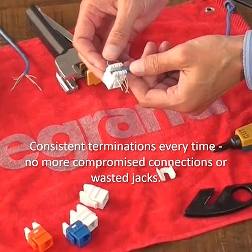 Legrand - OnQ Punch and Go Tool RJ45 Tool for Keystone Insert with RJ45 Keystone Jack for Quick Connection, 1 Count, AC3400, Black RJ 45 Tool