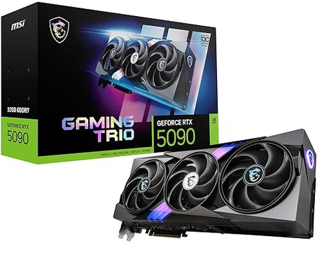 MSI Gaming RTX 5090 32G Gaming Trio OC Graphics Card (32GB GDDR7, 512-bit, Extreme Clock TBD MHz, DisplayPort x3 2.1a, HDMI 2.1b, NVIDIA Blackwell Architecture)
