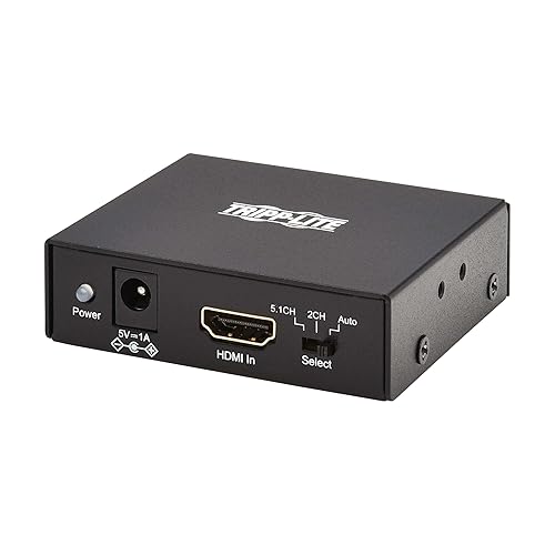 Tripp Lite 4K HDMI to TOSLINK RCA & 3.5mm Stereo Output De-Embedder/Extractor, Seperates Audio Track for Systems Without HDMI, 5.1 Channel Surround Sound, HDCP 2.2, 2-Year Warranty (P130-000-AUDIO2)