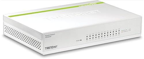 TRENDnet 24-Port Gigabit GREENnet Switch, QoS, 48 Gbps Switching Fabric, Fanless, Plug & Play, Half & Full Duplex, TEG-S24D Plastic 24-Port