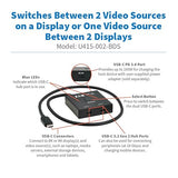 Tripp Lite 2x1 Bi-Directional USB-C Switch, 10 Gbps Data Transfer, 8K@60Hz or 4K@120Hz Video, 100W PD Charging, USB 3.2 Gen 2, HDCP Passthrough, No Software Needed, 3-Year Warranty (U415-002-BDS)