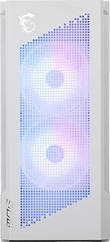 MSI MPG Velox 300R Airflow PZ White - Mid-Tower Gaming PC Case - Tempered Glass Side Panel - 3 x 120mm ARGB Fans - Liquid Cooling Support up to 360mm Radiator - Mesh Panel for Optimized Airflow