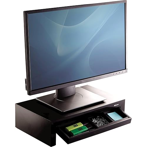 Fellowes 8038101 Designer Suites Monitor Riser, Black, Pack of 1
