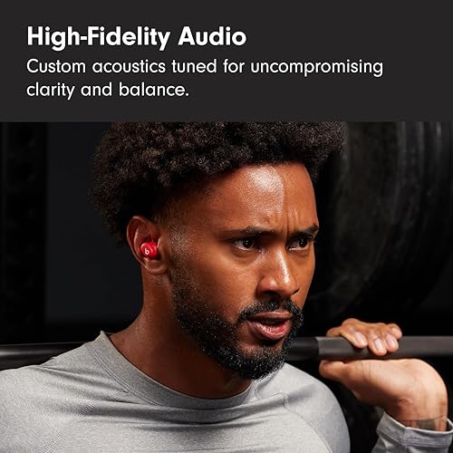 Beats Solo Buds — Wireless Bluetooth Earbuds | 18 Hours of Battery Life | Apple & Android Compatibility | Built-in Microphone - Transparent Red