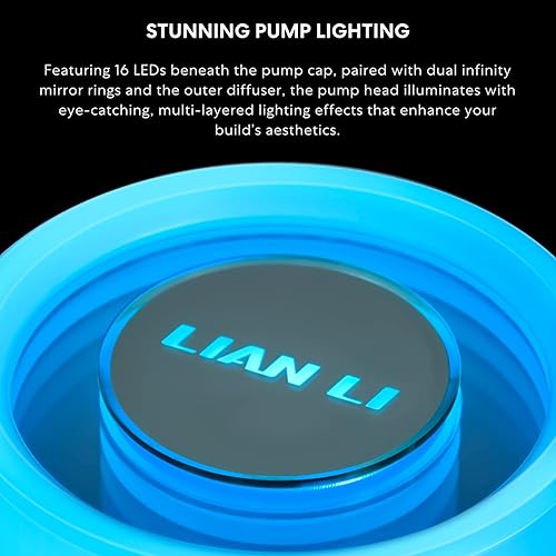 Lian Li Galahad II Lite 240mm PBT Fans – FDB Bearing Design, Customizable Pump ARGB Blockhead & Switchable Lid – 28mm PBT Fan, Support ARGB Side Light Strips for LGA 1700/AM5/AM4 (GA2L24PB) PBT 240mm Black