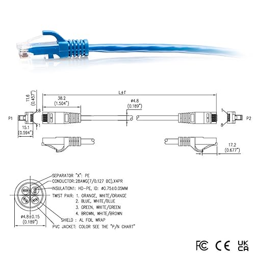 25ft (7.6m) Cat6a Snagless Unshielded (UTP) Slim Ethernet Network Patch Cable - Blue 25FT Blue