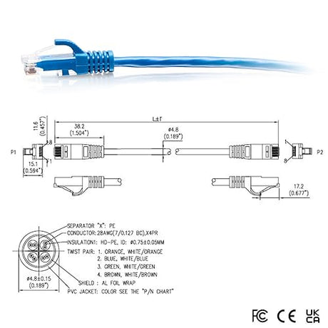 25ft (7.6m) Cat6a Snagless Unshielded (UTP) Slim Ethernet Network Patch Cable - Blue 25FT Blue