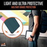 STM Dux Ultra Case for iPad A16/10th Gen – Rugged MIL-SPEC Drop Protection, Snap Magnetic Stand, Pencil & Crayon Storage, Clear Back, Auto Sleep/Wake – Black