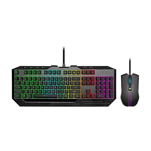 Cooler Master Devastator 3 RGB Gaming Keyboard | Mouse Combo, 6-Zone RGB Keyboard, 26-Key Rollover, Ambidextrous Mouse, 5-Zone RGB Mouse, Optical Sensor, 4800 DPI, Dedicated Media Keys