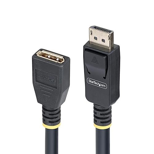 StarTech.com 10ft (3m) DisplayPort 1.4 Extension Cable, DP 1.4 Port Saver Cable, 8K 60Hz, DisplayPort Extension Cord, M/F