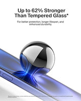 Belkin ScreenForce InvisiGlass Treated Screen Protector for iPhone 16 Plus, iPhone 15 Plus, & 14 Pro Max - Scratch-Resistant Impact Protection w/Included Easy Align Tray for Bubble-Free Application