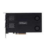 StarTech.com Dual-Bay M.2 NVMe SSD to PCIe x8 Removable Mobile Rack; PCI Express Bifurcation Required; Tool-Less Install