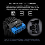 Lian Li RB750 80 Plus Bronze Non Modular - Low-Noise ATX 750 Watt Power Supply w/ 12+4Pin Connector - ATX 3.1 & PCIe 5.1 Compliant - Cable Management - 135mm Larger Fan - Active PFC - Black (RB0750B) 750W