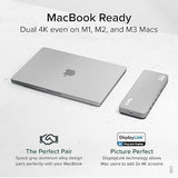 Plugable USB C Laptop Docking Station, Dual Monitor 4K 60Hz for Apple Mac M1/M2/M3, 2X HDMI or 2X DisplayPort, 100W Charging DisplayLink Dock, 2 Displays for MacBook, Driver Required (UD-6950PDH)