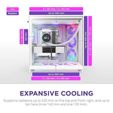 NZXT H9 Flow RGB+ (2025) Dual-Chamber Mid-Tower Case w/RGB Fans & Controller - All White