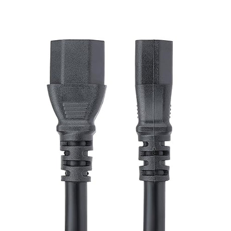 StarTech.com 15ft (4.5m) Power Extension Cord, C14 to C13, 15A 250V, 14AWG, AC Power Cable for PDU/Power Supply, UL Listed