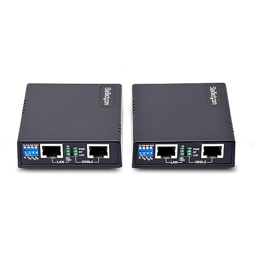 StarTech.com VDSL2 Ethernet Extender Kit, Up to 0.6mi (1km), Long Range LAN Repeater Over RJ11/CAT5e/CAT6, Up to 300Mbps