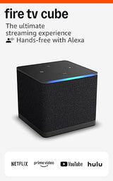 Amazon Fire TV Cube, with AI-powered Fire TV Search, Hands-free streaming device with Alexa, Wi-Fi 6E, 4K Ultra HD