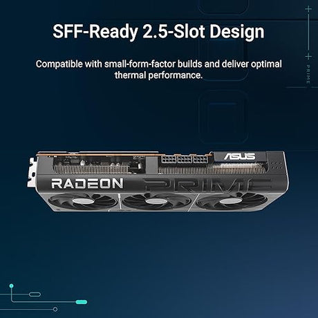ASUS Prime Radeon™ RX 9070 XT OC Edition Graphics Card (PCIe 5.0, HDMI/DP 2.1, 2.5-Slot Design, axial-tech Fans, Dual Ball Fan Bearings, Dual BIOS, ASUS GPU Guard)