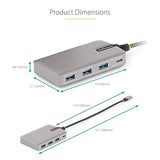 StarTech.com 4-Port USB-C Hub with USB-C DP Alt Mode Video Output 4K 60Hz - 3x USB-A, 1x USB Type-C, 100W Power Delivery Pass-Through, USB 3.2 10Gbps, 1ft/30cm Cable, Portable USB Hub (HB31C3A1CDPPD3)