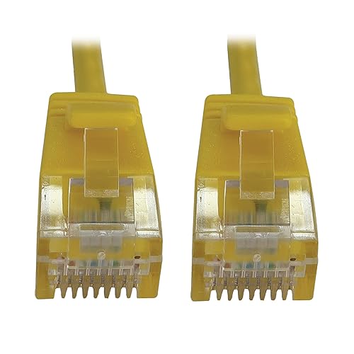 Tripp Lite Cat6a 10G Ethernet Cable, Snagless Molded Slim UTP Network Patch Cable (RJ45 M/M), Yellow, 20 Feet / 0.6 Meters, Manufacturer's Warranty (N261-S20-YW)