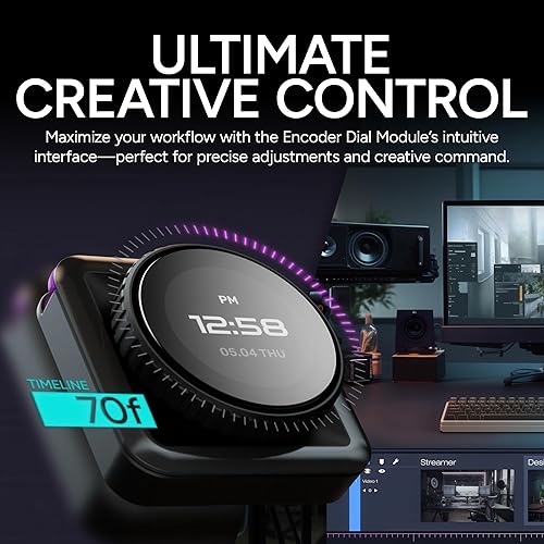Cooler Master MasterHUB Encoder Dial with IPS Display: Freeform 2.0 Modular Platform - Scene Switching, Volume Control, Clock, Timer, and Endless Creative Possibilities