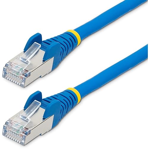 StarTech.com 14ft CAT6a Ethernet Cable - Low Smoke Zero Halogen (LSZH) - 10 Gigabit 500MHz 100W PoE RJ45 S/FTP Blue Network Patch Cord Snagless w/Strain Relief (NLBL-14F-CAT6A-PATCH) Blue 14 ft