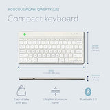 R-Go Compact Keyboard Bluetooth, with Break Software, Ergonomic Flat Design, Anti-RSI, Compatible with Windows/Mac OS, QWERTY (US), White