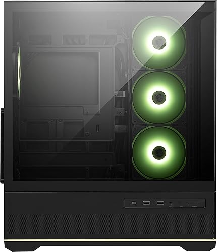 MSI MAG PANO 110R PZ - Mid-Tower Gaming PC Case - Tempered Glass Side Panel - 3 x 120mm ARGB Fans - Liquid Cooling Support up to 360mm Radiator - Mesh Panel for Optimized Airflow
