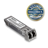 TRENDnet Gigabit SFP LC Module, TEG-MGBSX, Multi-Mode, Mini-GBIC, Up to 550 M (1800 ft), Compatible w/ Standard SFP Slots, Hot Pluggable, Compliant w/ IEEE 802.3z Gigabit Ethernet, Lifetime Protection 550m