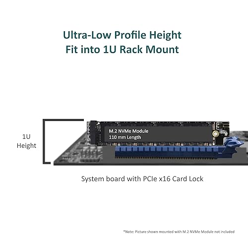 Vantec M.2 NVMe PCIe x4 Low Profile Adapter with 110 Length Support (UGT-M2PC130), Black