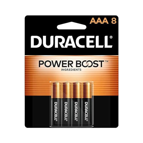 Duracell Coppertop AAA Batteries with Power Boost Ingredients, 8 Count Pack Triple A Battery with Long-lasting Power, Alkaline AAA Battery for Household and Office Devices