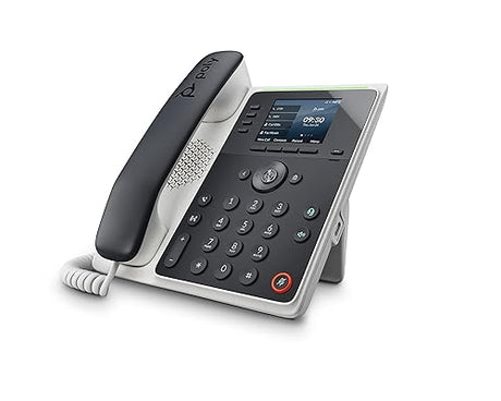 Poly Edge E220 IP Desk Phone (Plantronics + Polycom) – Designed for Common Areas – 4-line Keys for up to 16 Lines – Integrated Bluetooth for Mobile Phone & Headset Pairing – New Accessibility Options