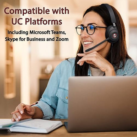 Cyber Acoustics CA Essential USB Headset (HS-2000) – Professional Headset for Calls & Music, All-Day Comfort, Integrated Ear Cup Controls, Optimized for UC Platforms