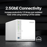 QNAP TS-364-8G-US 3 Bay High-Performance Desktop NAS with 2.5GbE and M.2 SSD caching for Running Virtual Machines and Qtier 3 Bay Diskless