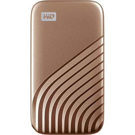 Western Digital 2TB My Passport SSD Portable External Solid State Drive, Gold, Sturdy and Blazing Fast, Password Protection with Hardware Encryption - WDBAGF0020BGD-WESN 2TB Gold