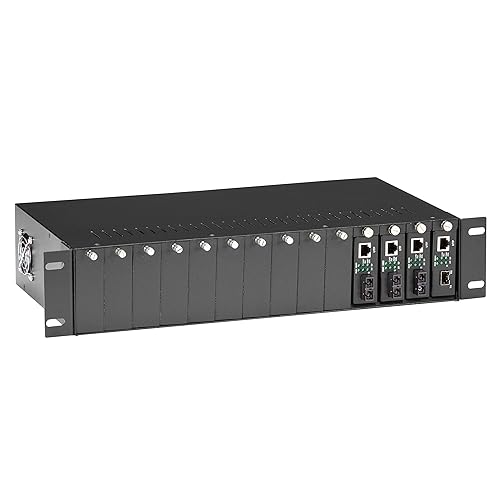 Black Box MED Conv Chassis 14-Slot, 2U, Rackmount, Dual PWR SUP