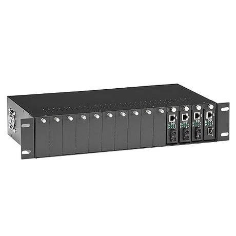 Black Box MED Conv Chassis 14-Slot, 2U, Rackmount, Dual PWR SUP