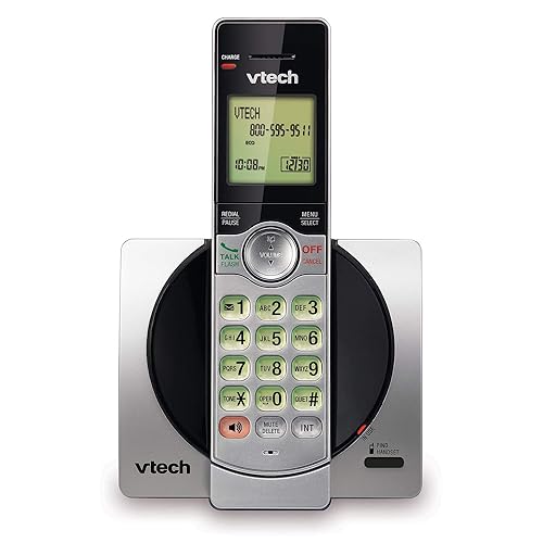 VTech DECT 6.0 Single Handset Cordless Phone with CID, Backlit Keypad and Screen, Full Duplex Handset Speakerphone, and Call Block Silver/Black - CS6919