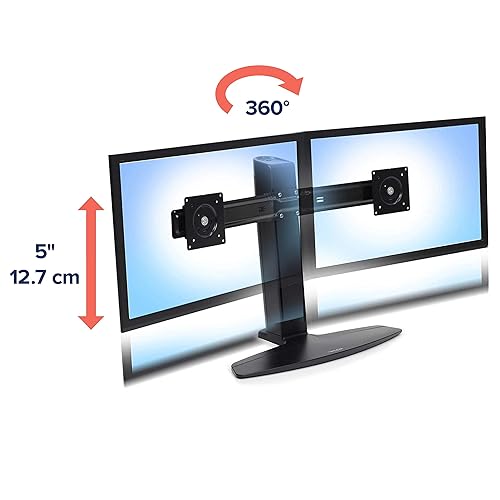 Ergotron – Neo-Flex Dual Monitor Stand for Desk, Double VESA Mount – for 2 Monitors Up to 24 Inches – Black
