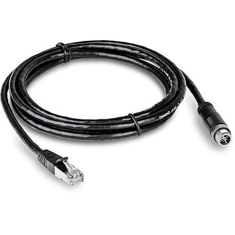 TRENDnet M12 to RJ-45 Industrial Ethernet Cable, 2m (6.5 ft.), TI-CD02, Designed to Connect a PoE Device to The TRENDnet Industrial M12 Railway Switch, Black