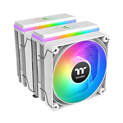 Thermaltake ASTRIA 600 ARGB CPU Cooler; 6 Copper Heat Pipes; 2x120mm PWM Fans; 500~1800RPM; Dual Tower; Intel/AMD; 265W TDP; White; CL-P139-CA12SW-A