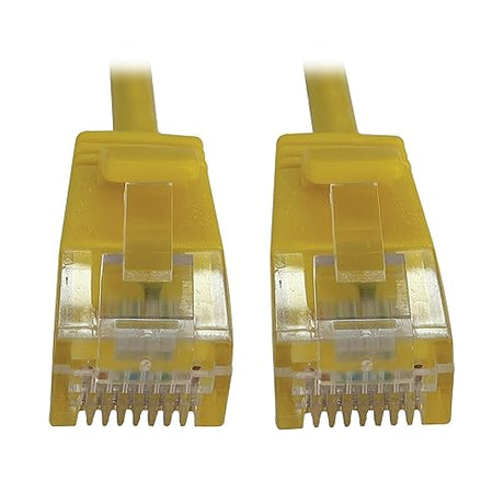Tripp Lite Cat6a 10G Ethernet Cable, Snagless Molded Slim UTP Network Patch Cable (RJ45 M/M), Yellow, 3 Feet / 0.9 Meters, Manufacturer's Warranty (N261-S03-YW) Yellow 3 Feet UTP / Slim