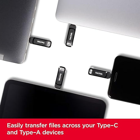 SanDisk 64GB Ultra Dual Drive Go USB Type-C Flash Drive, Black - SDDDC3-064G-G46 Black 64GB